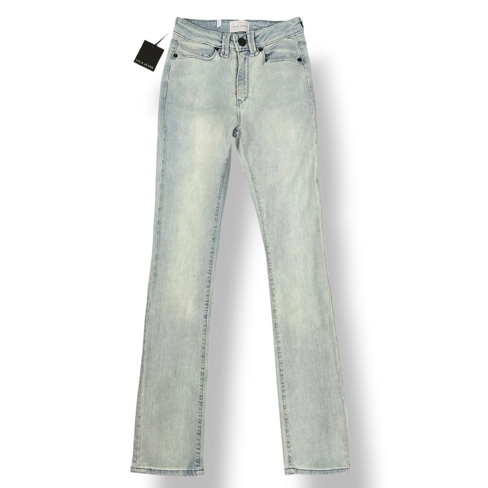 Lola Jeans Women 24x31.5 Light Blue Slim Straight Stretch High Rise Kate SL2 NWT